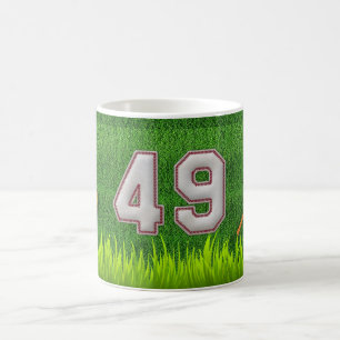 Player Number 49 - Cool Baseball Stitches Coffee Mug