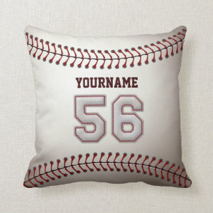 Player Number 56 - Cool Baseball Stitches Cushion