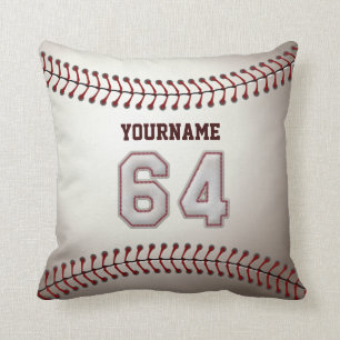 Player Number 64 - Cool Baseball Stitches Cushion