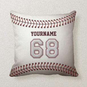 Player Number 68 - Cool Baseball Stitches Cushion