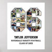 Player Number 86 Senior Sports Team Photo Collage