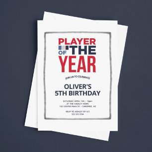 Player of the Year Boy's Birthday Invitation
