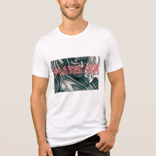 Player One Oni Samurai Retro Gaming Muscle Manga E Tri-Blend Shirt