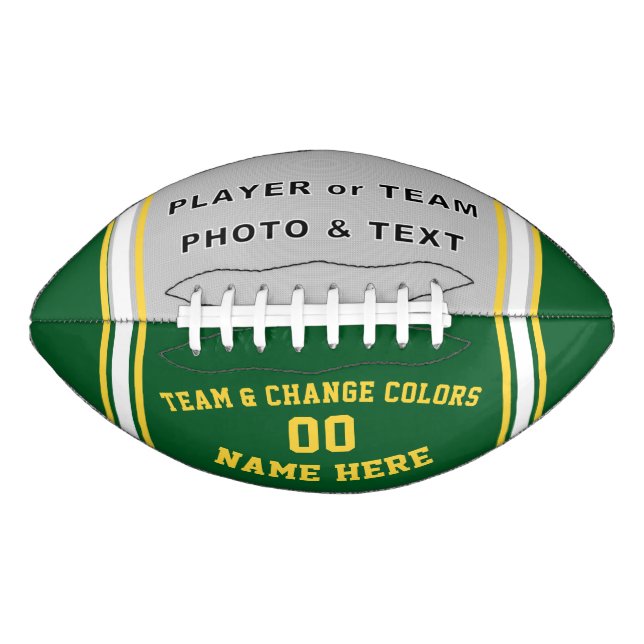Player or Team Photo Football, Change COLORS Football (Front)