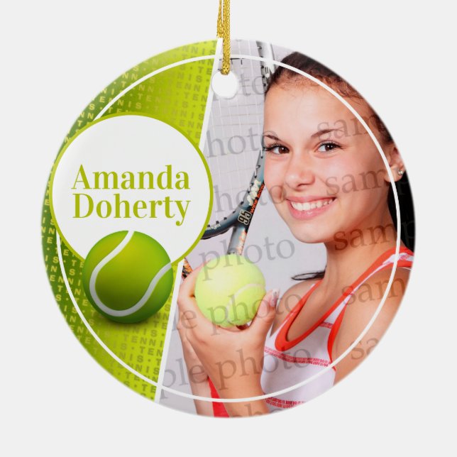 Player Photo | Tennis Sport Ceramic Ornament (Back)