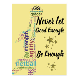 Player Positions And Motivational Netball Quote Postcard