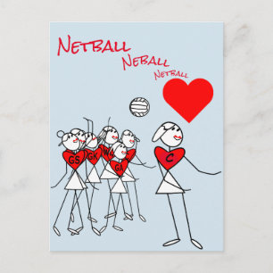 Player Positions Love Netball Centre Clipart Postcard