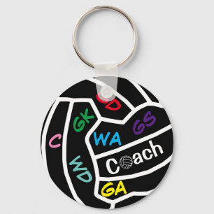 Player Positions Netball Coach Key Ring