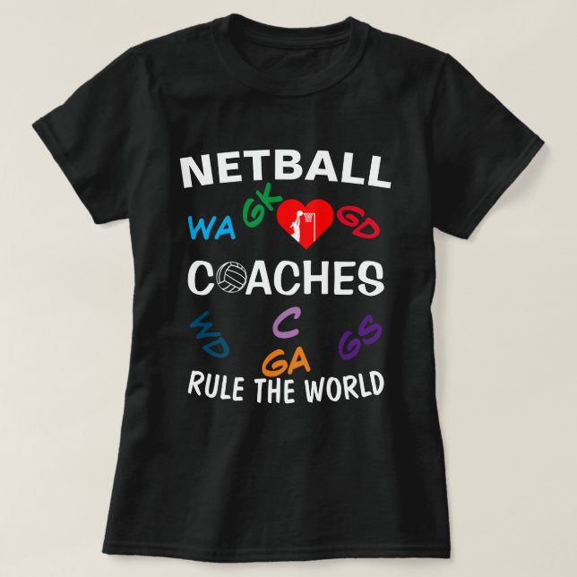 Player Positions Netball Coaches Rule T-Shirt (Design Front)