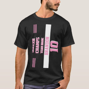 player sport soccer champs black pink personalised T-Shirt