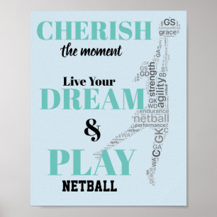 Player Themed Motivational Netball Quote Poster