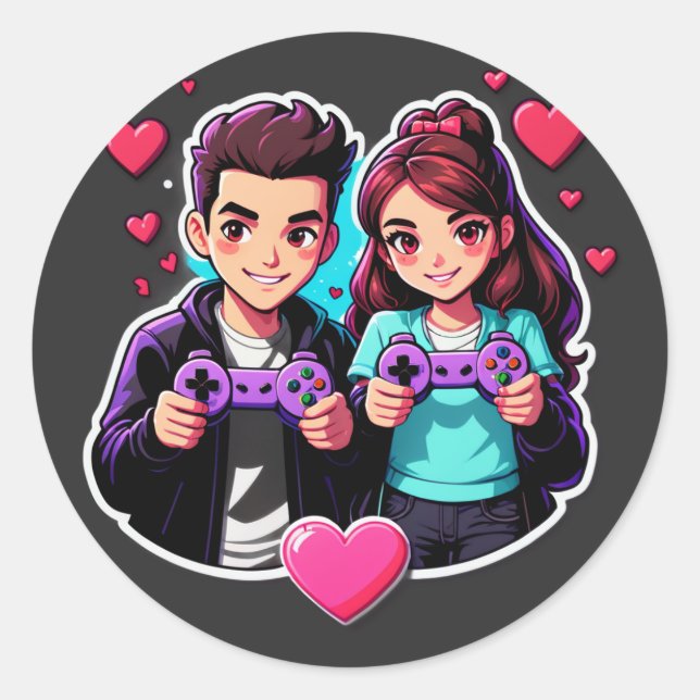 Player Two Forever Classic Round Sticker (Front)