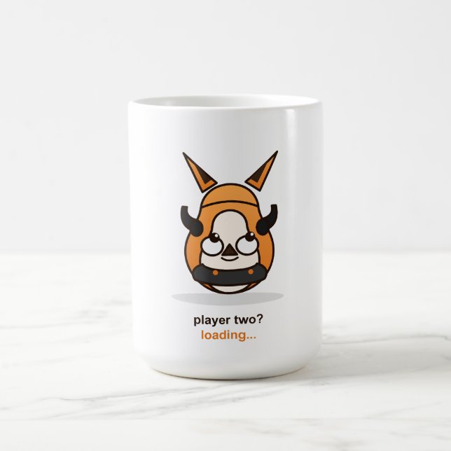 Player Two Loading Cute Gamer Fox Controller Coffee Mug (Center)