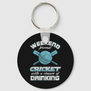 Player Weekend Forecast Cricket With Drink View Key Ring