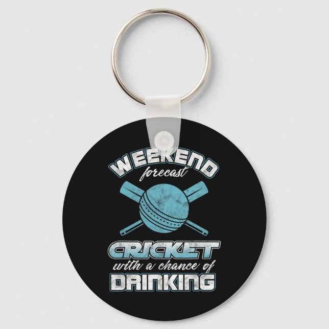 Player Weekend Forecast Cricket With Drink View  Key Ring (Front)