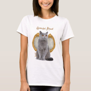 Playera Gemini Cat T-Shirt, Zodiac Cat Art Shirt