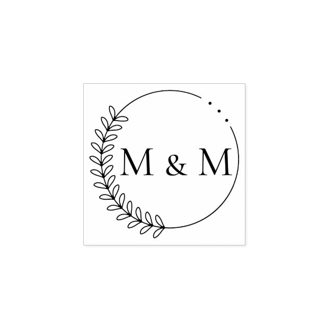 Players Increvents Floral Pattern, Initials, Monog Rubber Stamp (Imprint)