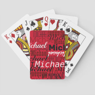 player's name custom red playing cards