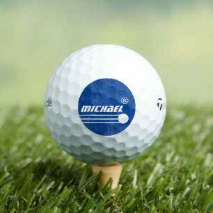 Player's Name on Aged Blue Logo Golf Balls