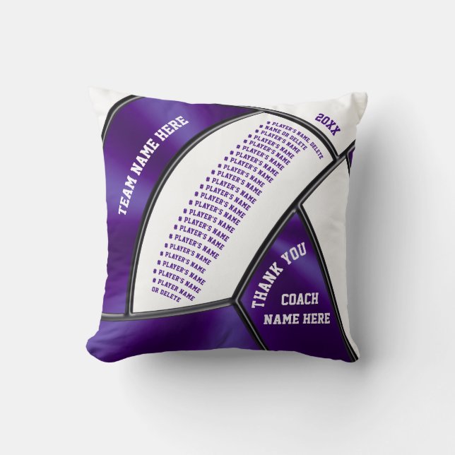 Player's Names Personalised Volleyball Coach Gifts Cushion (Front)