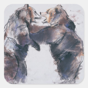 Playfight 2001 square sticker