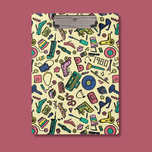 Playful 1980s Doodle Art Pattern Clipboard (Creator Uploaded)