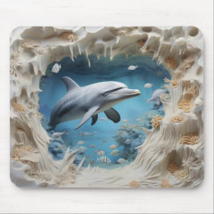 Playful 3D Dolphin Mouse Pad