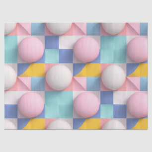 Playful 3D Pastel Spheres and Geometric Pattern Tissue Paper