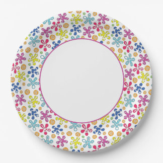 Playful Abstract Doodle Shapes Paper Plate