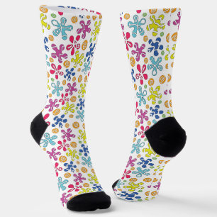 Playful Abstract Doodle Shapes Socks