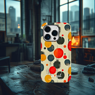 Playful Abstract Dots with Custom Name and Message Case-Mate iPhone 14 Pro Case