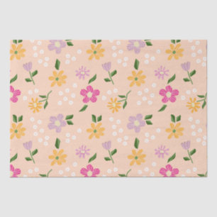 Playful Abstract Flowers Tissue Paper