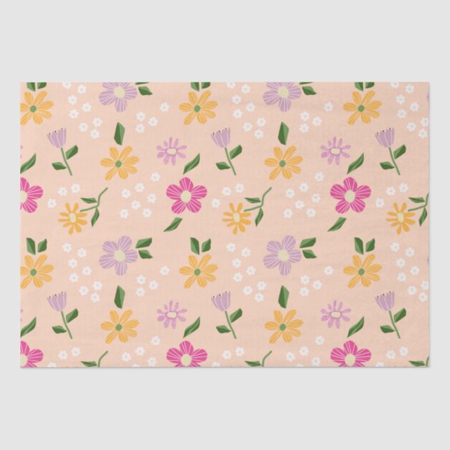 Playful Abstract Flowers Tissue Paper (Front)