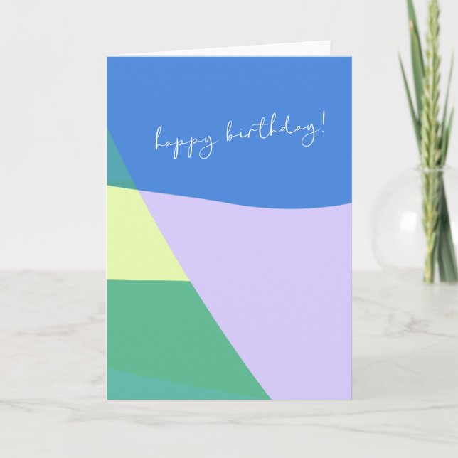 Playful Abstract Pastel Colour Block Personalised Card (Front)