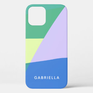 Playful Abstract Pastel Colour Block Personalised iPhone 12 Pro Case