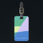 Playful Abstract Pastel Colour Block Personalised Luggage Tag<br><div class="desc">Beautiful abstract art design with modern style and a colourful aesthetic in green,  blue,  and lavender. Personalise it with your name. Great gift idea.</div>