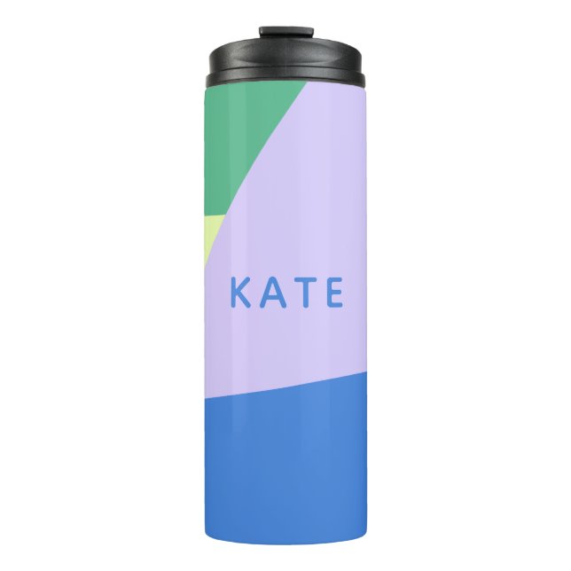 Playful Abstract Pastel Colour Block Personalised Thermal Tumbler (Front)