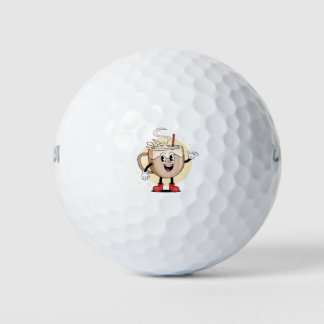 Playful and Adorable Coffee Character Golf Balls