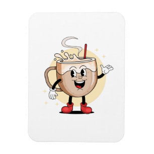 Playful and Adorable Coffee Character Magnet
