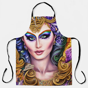 Playful and Colourful Rainbow Drag Queen Artwork Apron