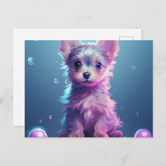 Playful and Curious Puppy Postcard (Front/Back)