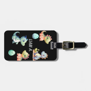Playful and cute dinosaur Personalised Luggage Tag