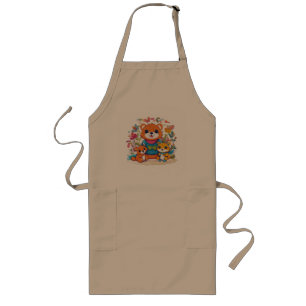 Playful Animal Friends – Cute Kids T-Shirt Vector Long Apron