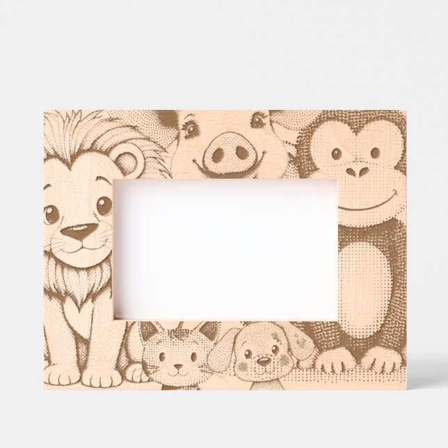Playful animals etched frames (Front)