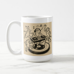 Playful Animals in Traditional Japanese Scroll-Sty Coffee Mug