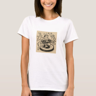 Playful Animals in Traditional Japanese Scroll-Sty T-Shirt