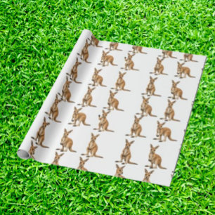 playful Australian Kangaroos Wrapping Paper