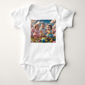 Playful Babies and Colourful Balls Clothing Design Baby Bodysuit