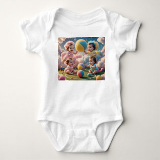 Playful Babies with Colourful Balls - Adorable Kid Baby Bodysuit