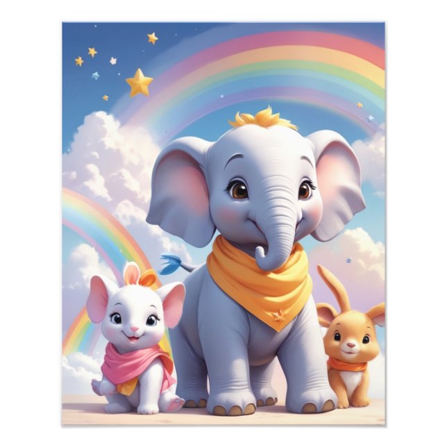 Playful Baby Animals Wall Art (Front)